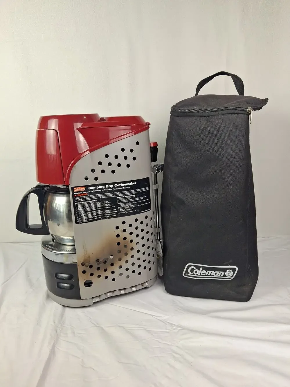 Coleman QuikPot Portable Propane Drip Coffeemaker 10-Cup w/ Carafe & Case TESTED